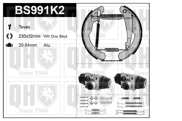 QUINTON HAZELL Комплект тормозных колодок BS991K2